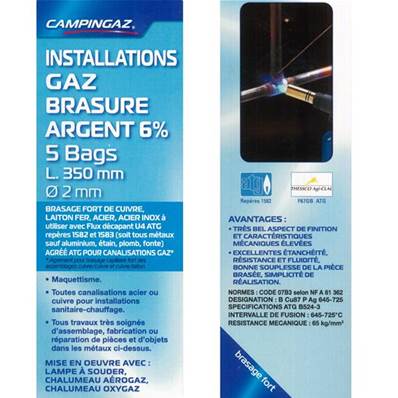 BRASURE Cu-Ph Ag 6%- ATG-D 2-35 cm- 2 Bag 