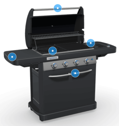 Barbecue gaz 4 séries LXSD Plus - 3D