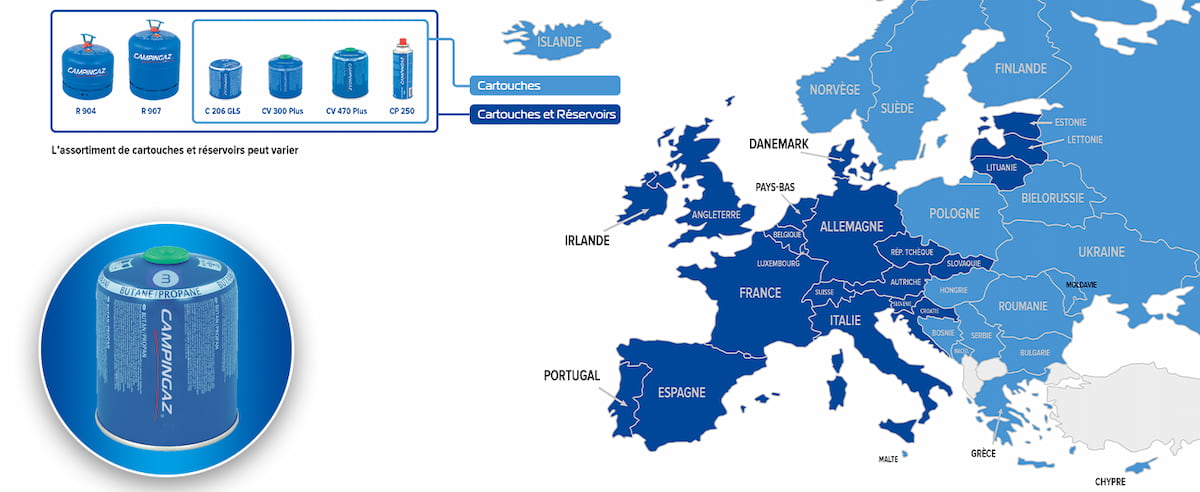 Cartouches Campingaz en Europe